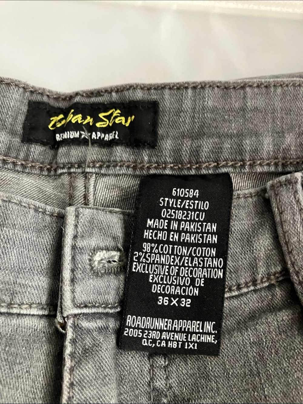 Urban Star Men's Slim Straight Gray Jeans